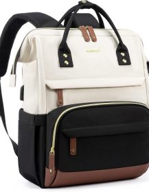 LOVEVOOK Laptop Backpack for Women, 15.6 Inch Work Business Backpacks Purse with USB Port, Large Capacity Nurse Bag College Bookbag for School, Waterproof Casual Daypack for Travel